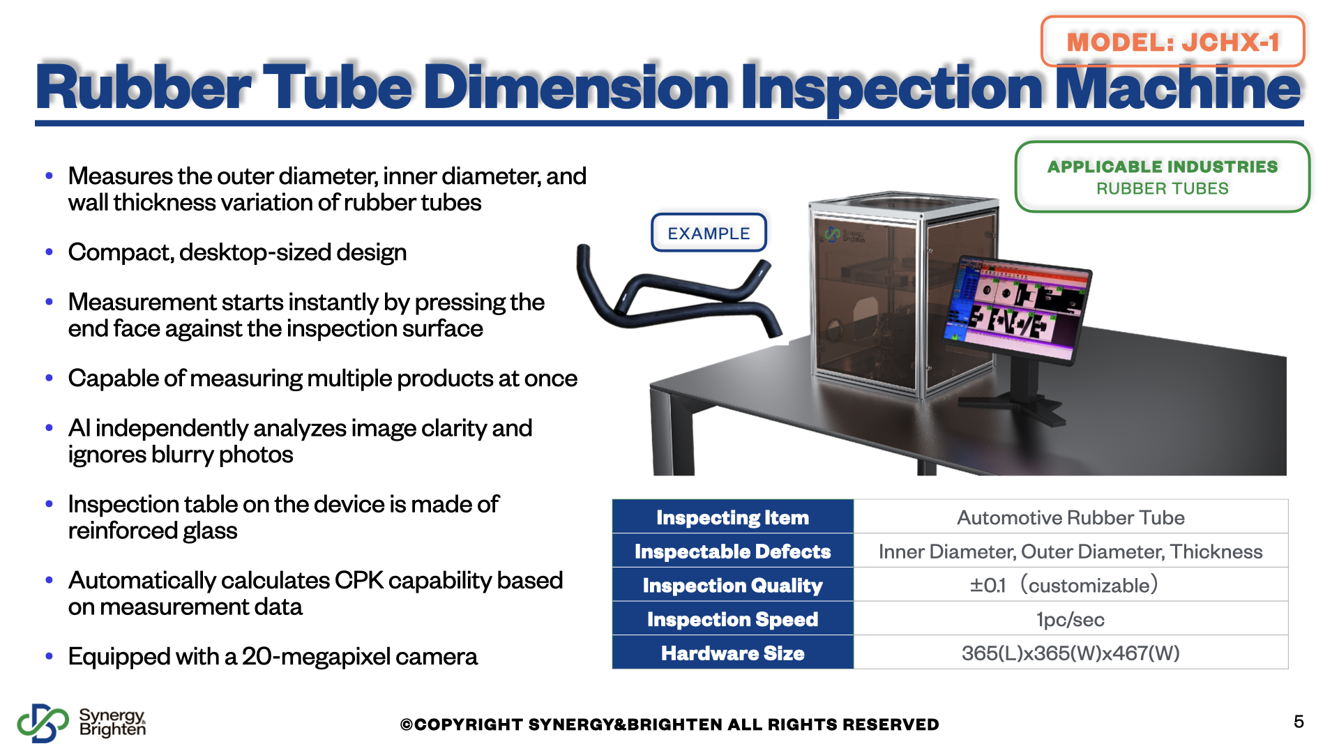 Rubber Tube Dimension Inspection Machine